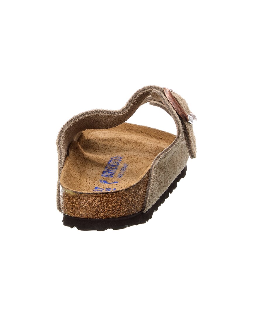 Сандалии Birkenstock Arizona Narrow Fit из кожи и замши со стелькой, серо-коричневый — фото 3