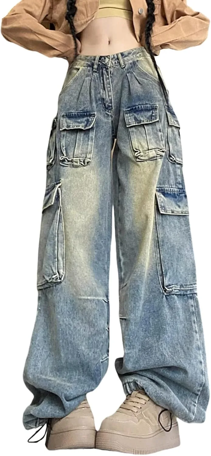 

Женские готические рабочие штаны с карманами FEUSEUZ