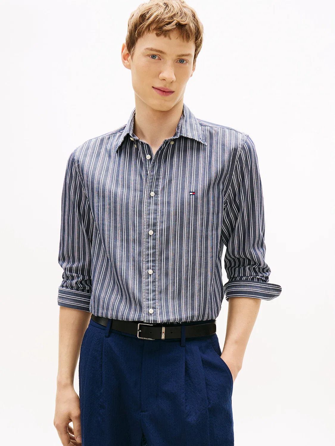 Рубашка на пуговицах стандартного кроя Tommy Hilfiger, Marine Blue — фото 2