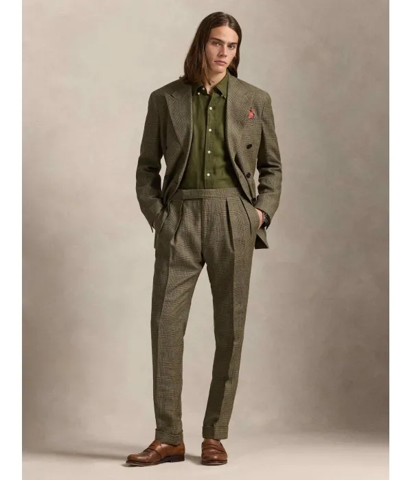 Льняная рубашка Slim fit Polo Ralph Lauren, зеленый — фото 3
