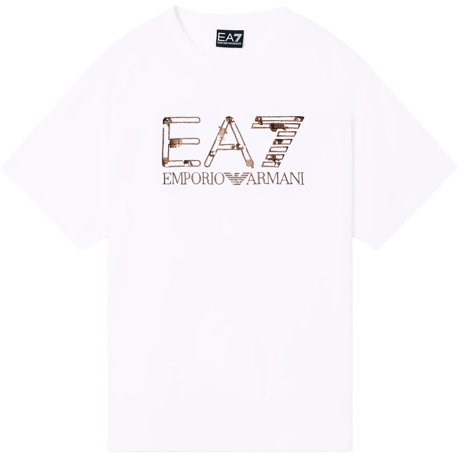Футболка с пайетками Emporio Armani белая