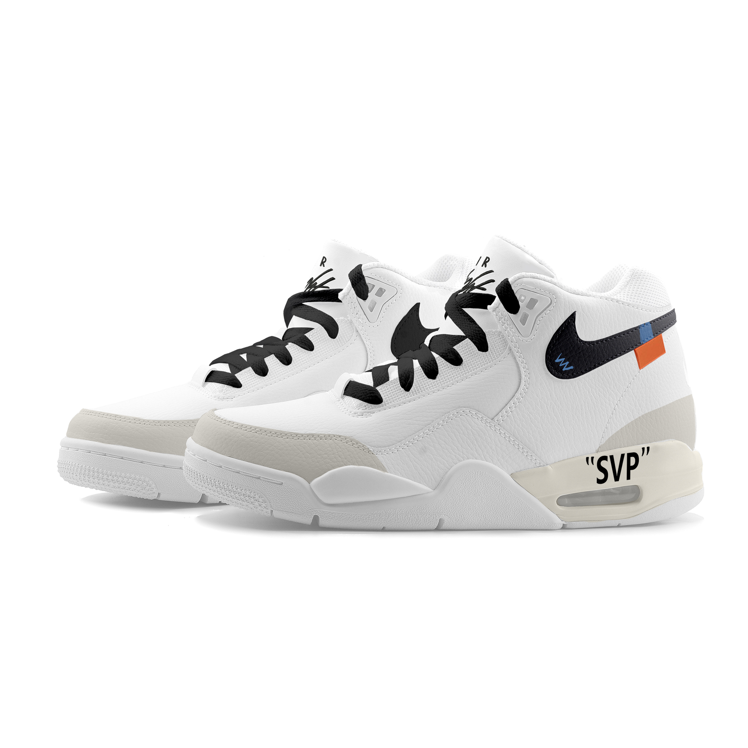 Nike Flight Legacy Twilight Synthetic Leather Abrasion Resistant Mid top Vintage Basketball Shoes Men's Black White — фото 4