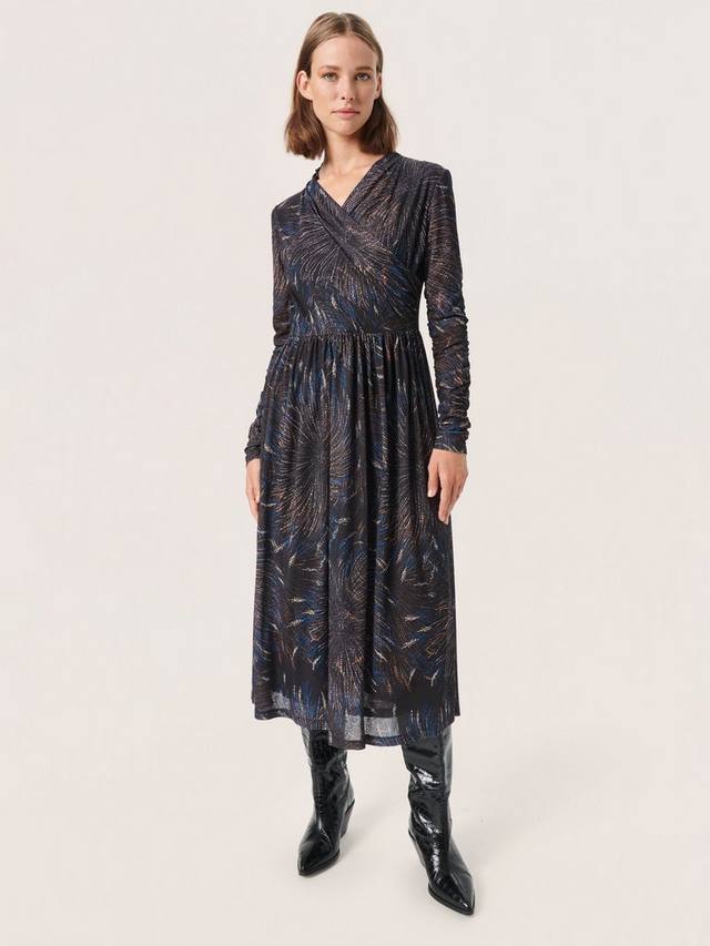 

Платье миди с длинным рукавом jeremina Soaked In Luxury, цвет Black Firework