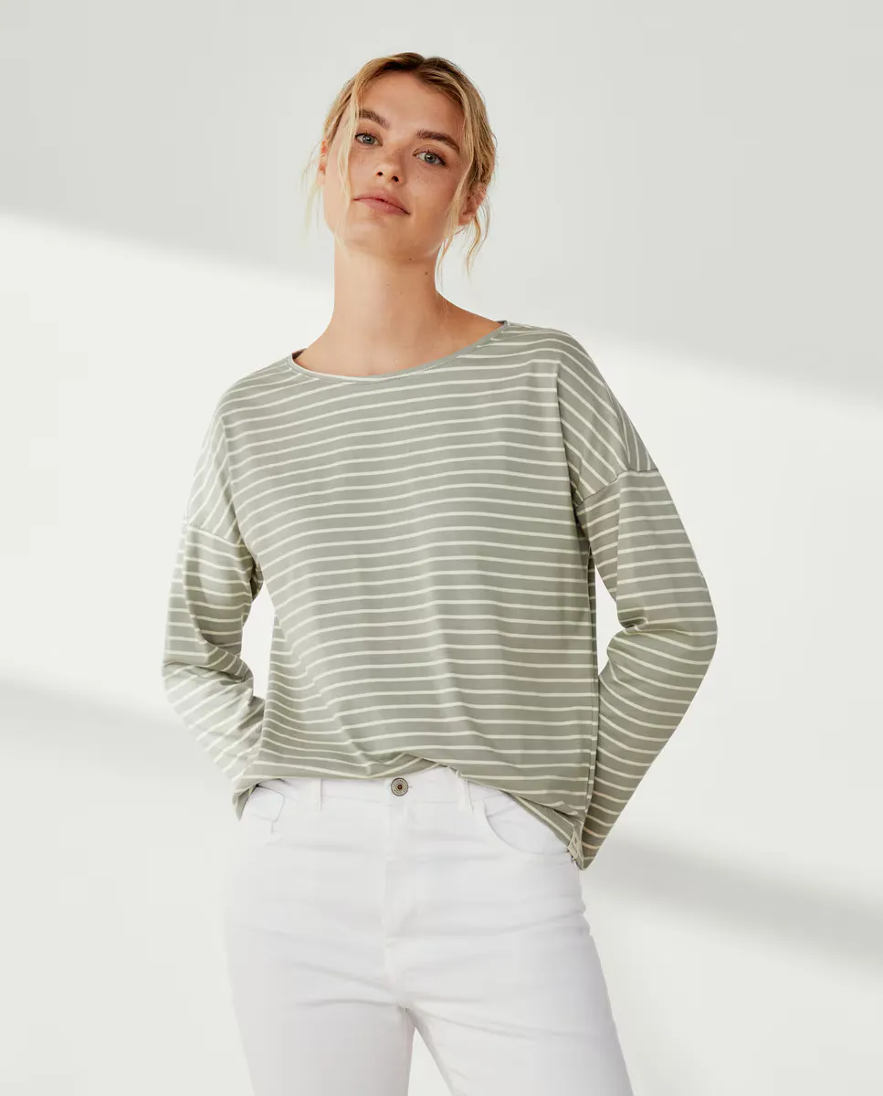 

Женская футболка с круглым вырезом и длинными рукавами Southern Cotton, зеленый