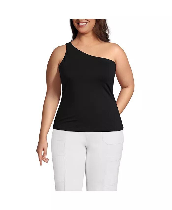 

Топ Plus Size Slender на одно плечо Lands' End, черный