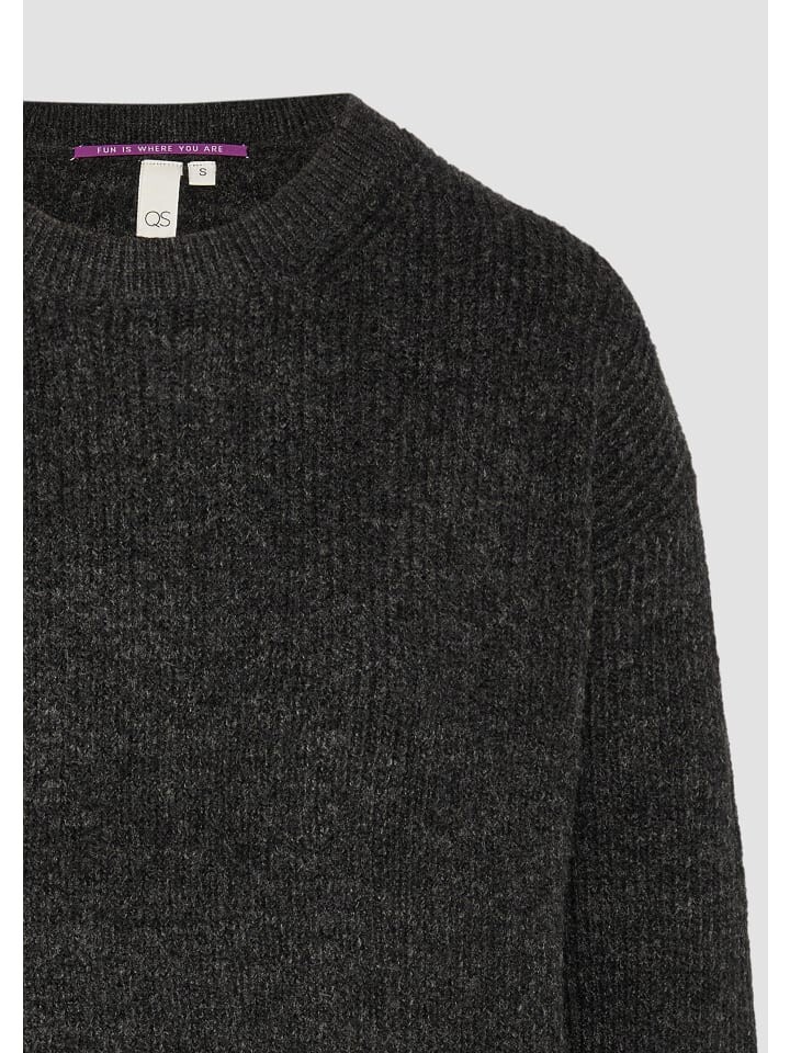 

Пуловер QS Strickpullover langarm, серый