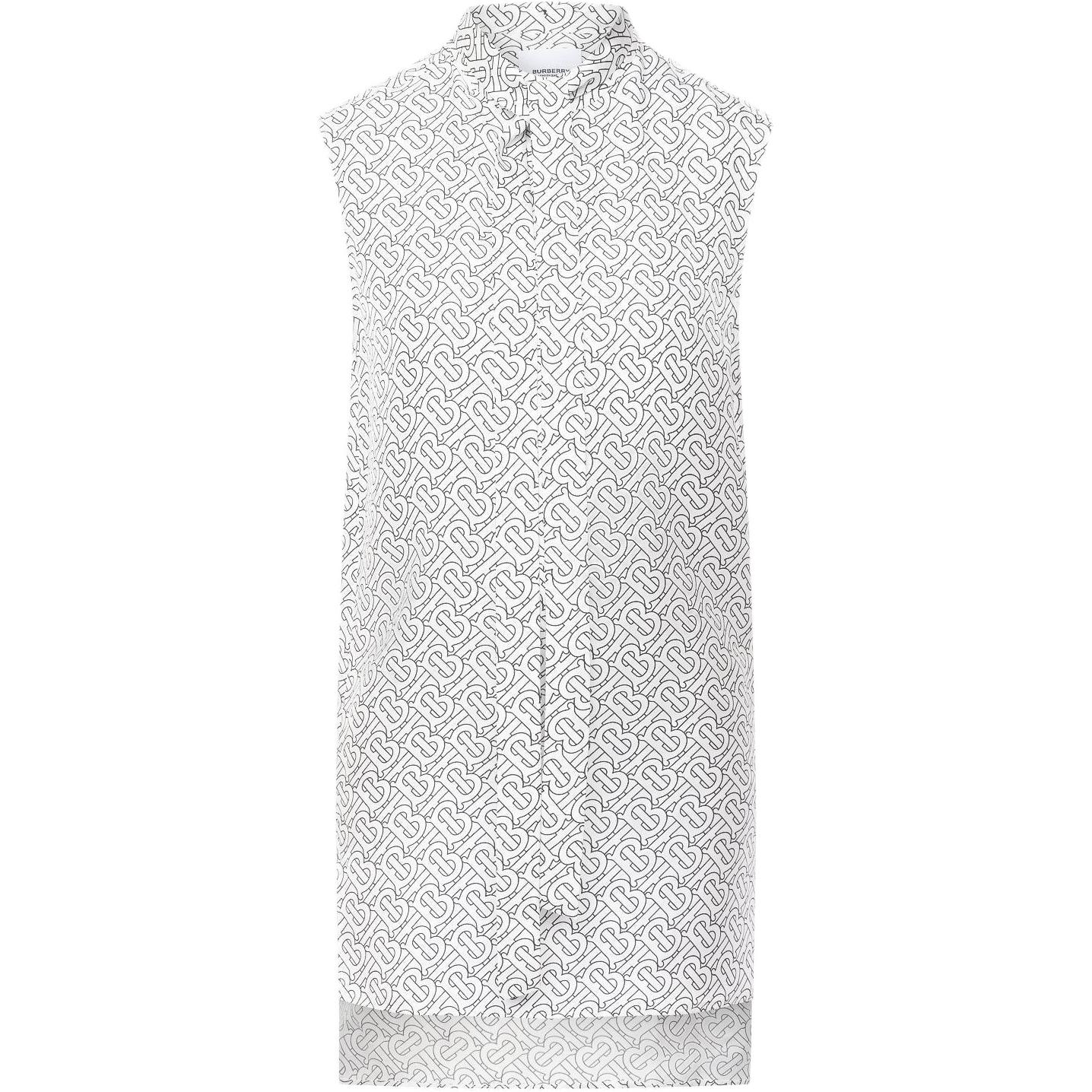 

Burberry Рубашка Women's серо-белая Stand Collar Moderate