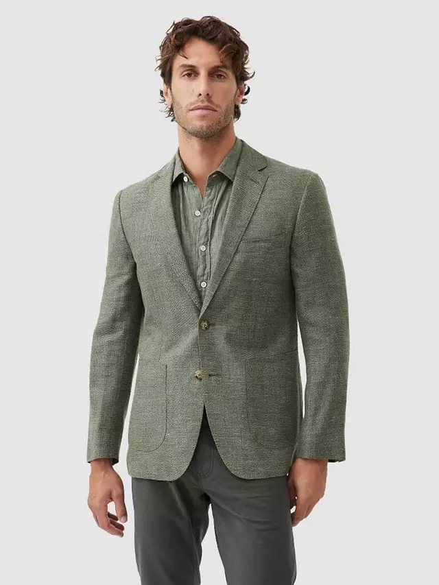 

Блейзер Rodd & Gunn The Cascades Slim Fit Wool & Linen Blend, цвет juniper