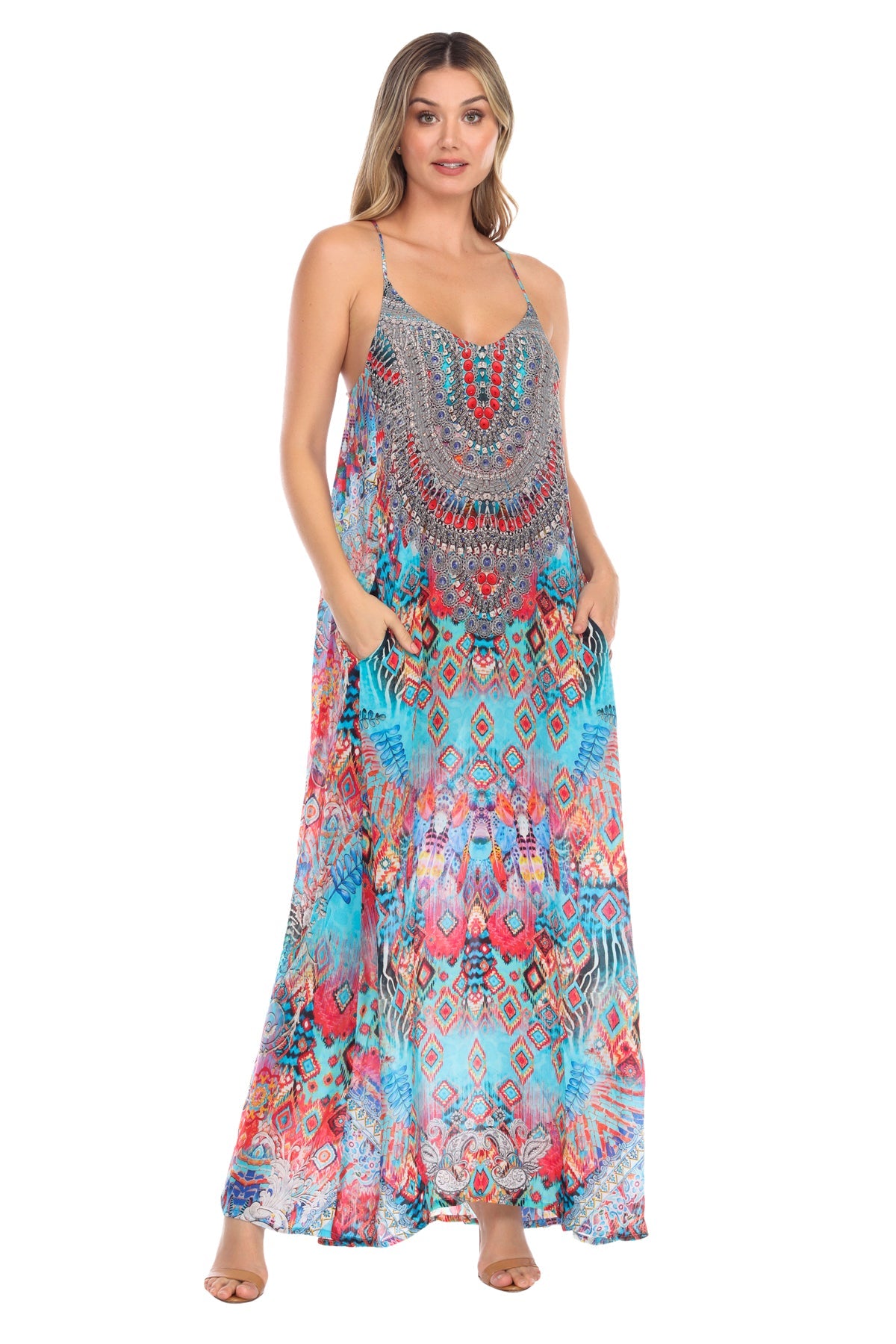 

Платье макси Harriet с Т-образной спинкой La Moda Clothing, цвет multi