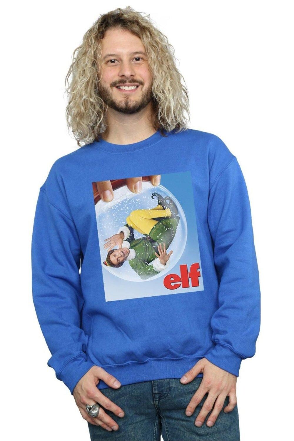 

Толстовка с плакатом Snow Globe Elf, синий