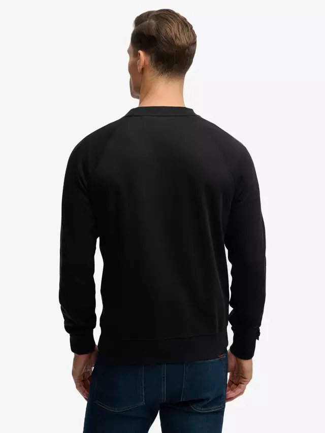 Толстовка Essential Logo Raglan Crew, черная Superdry — фото 2