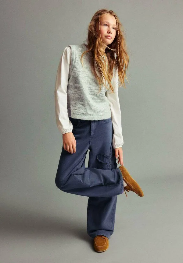 Детские расклешенные джинсы Mango Kids, Blue