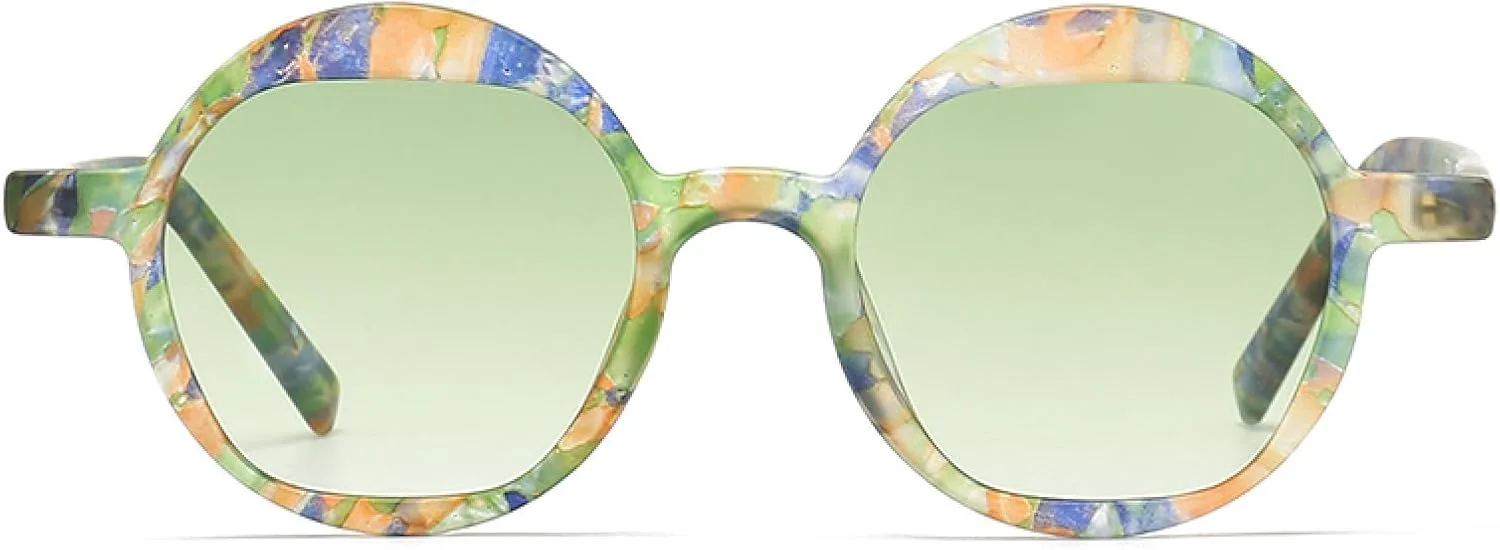 

Ретро круглые солнцезащитные очки с цветочным декором для мужчин, модный уличный стиль, современные стильные солнцезащитные очки для женщин WNCKSQ, Black