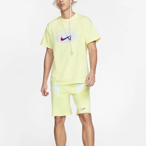 Футболка x pigalle crossover logo printing stripe round neck short sleeve green Nike, зеленый — фото 4