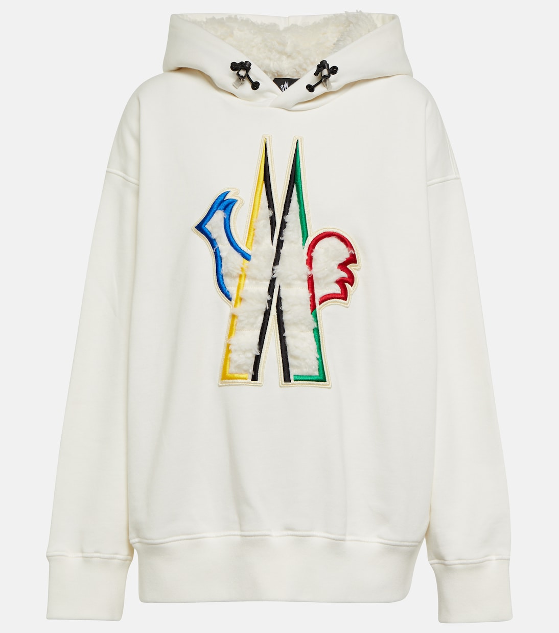 

Хлопковая толстовка с капюшоном на флисовой подкладке с логотипом Moncler Grenoble, белый