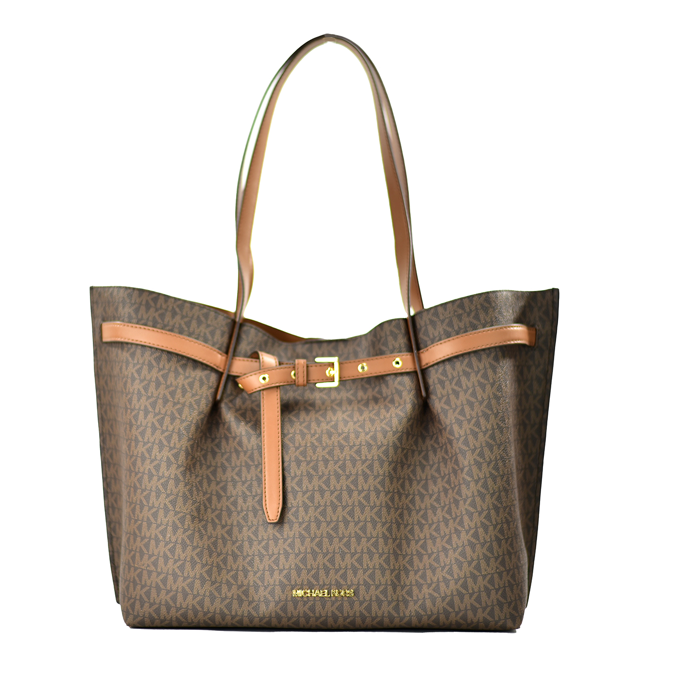 

Сумка-тоут Emilia Large Brown Signature из ПВХ East West Michael Kors