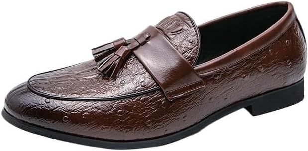 

Мужские классические кожаные лоферы, классические мокасины на толстой подошве, противоскользящие и износостойкие, для повседневной носки, вечеринок, вождения и делового стиля Zestrelax, коричневый