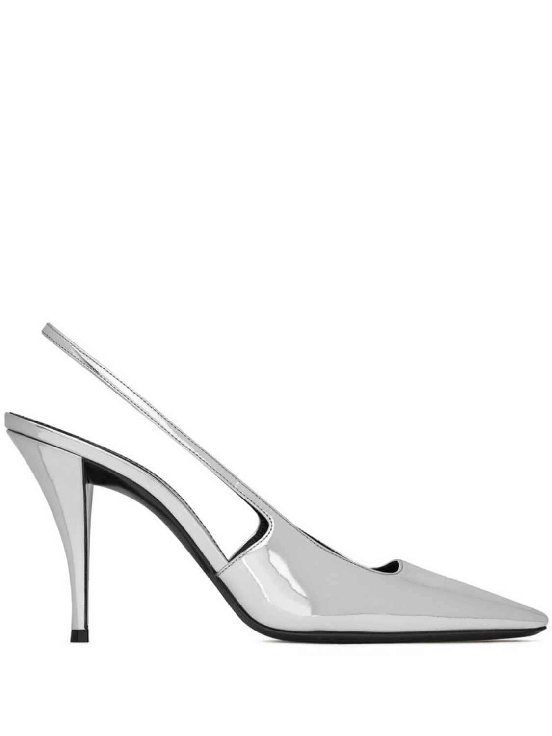 

Saint Laurent туфли Tom 90 с ремешком на пятке, серебристый