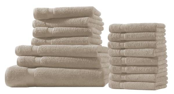 

XXL SET Frottier Набор полотенец Hometex Premium Textilesset 15 tlg., 30x1x150 см, бежевый