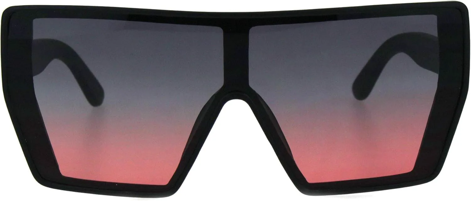 

SA106 Женские футуристические солнцезащитные очки с плоской верхней частью, градиентным рисунком в виде бабочки, из пластика, в стиле ретро, Matte Black Pink Smoke