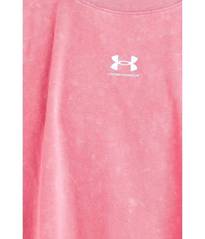 Футболка Rival Wash Short Sleeve Under Armour Kids, Bittersweet Pink/White — фото 3