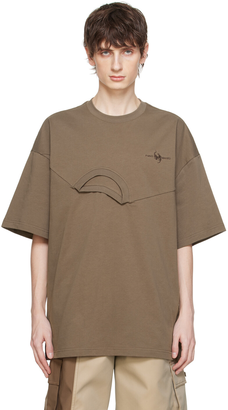 

Коричневая футболка 2-в-1 Feng Chen Wang, цвет Khaki