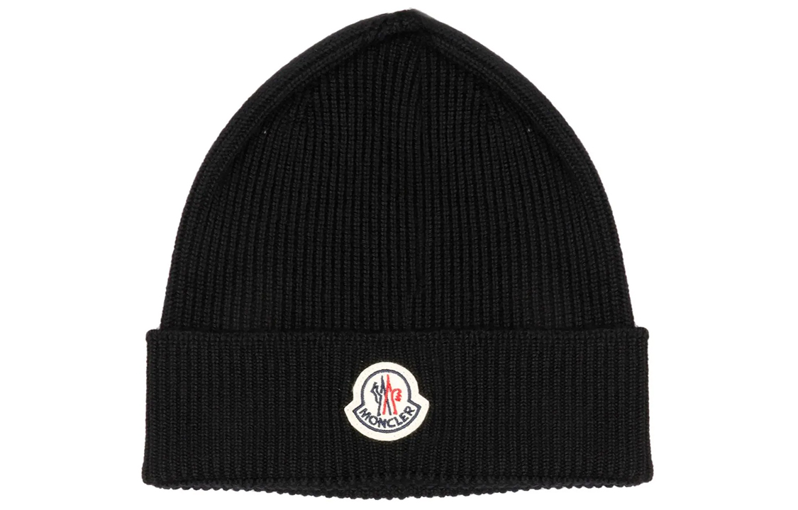 

Шапка вязаная с логотипом Moncler, черная