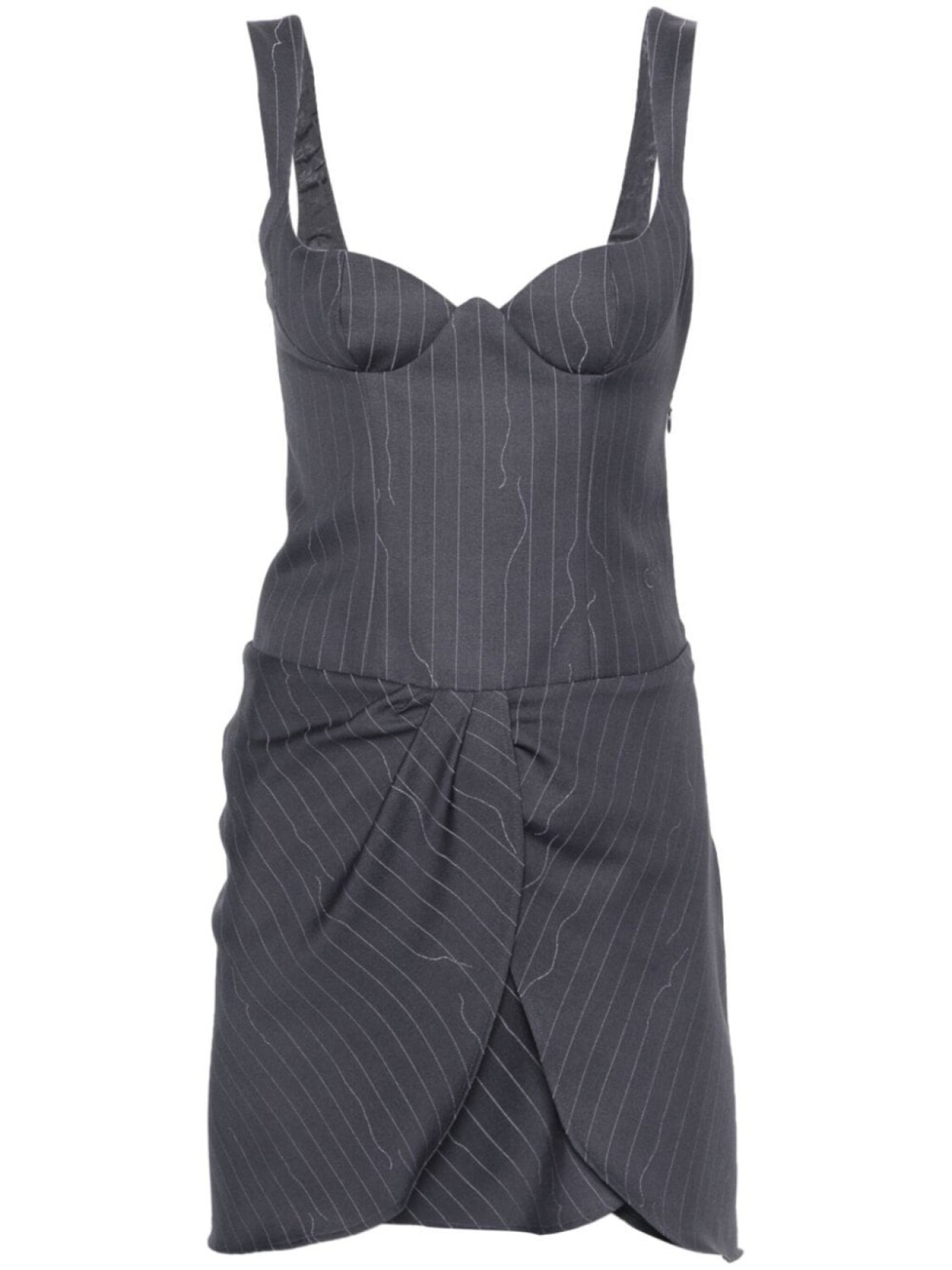 

Off-White юбка мини Pinstripe Twist, серый
