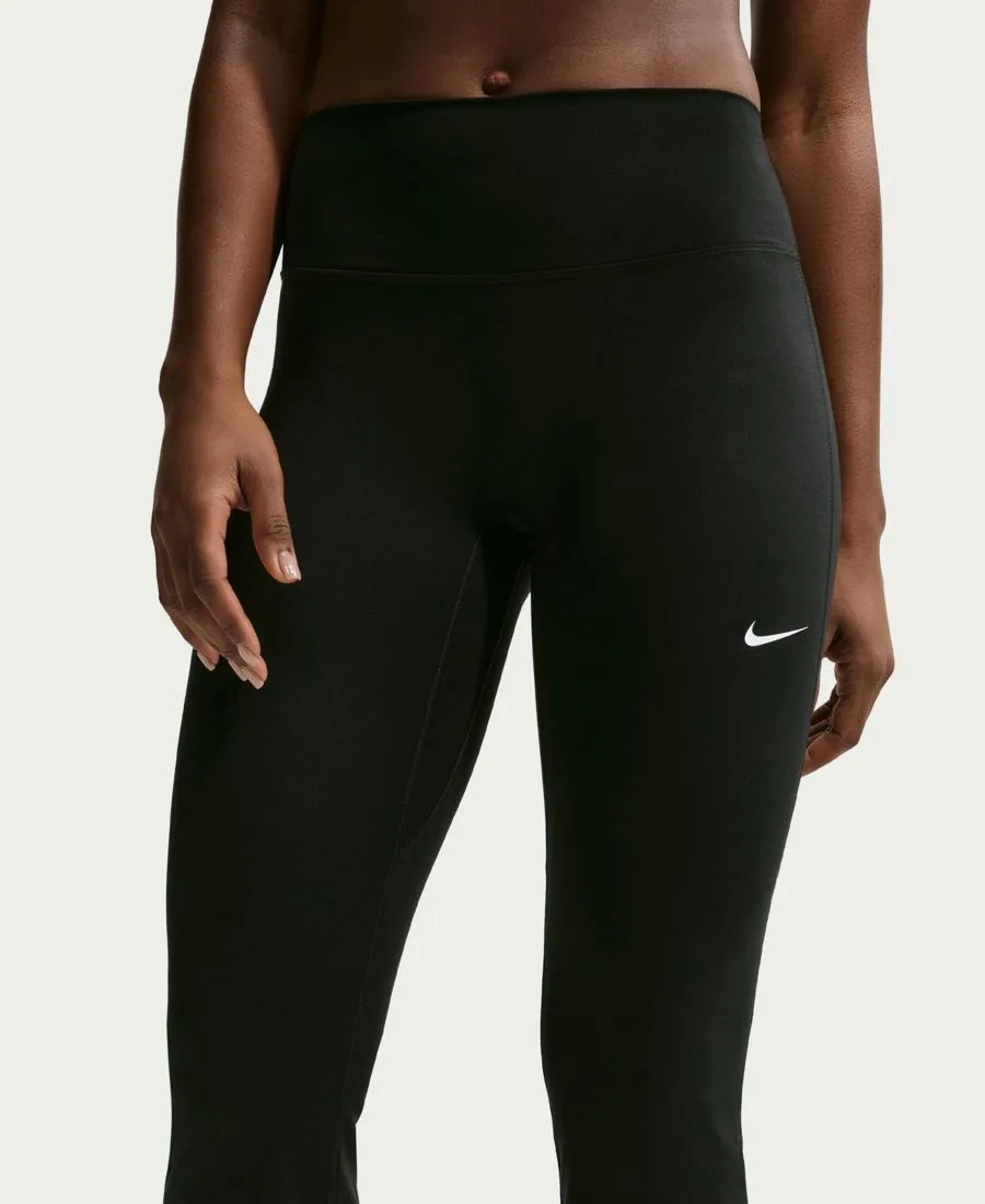 Женские леггинсы с высокой талией и расклешенной юбкой Nike, черный/белый — фото 3