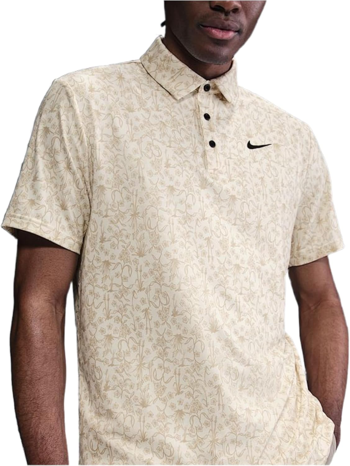 

Мужская футболка-поло для гольфа Nike Tour Dri-FIT (HM5794-110, цвет бледной слоновой кости/черный)