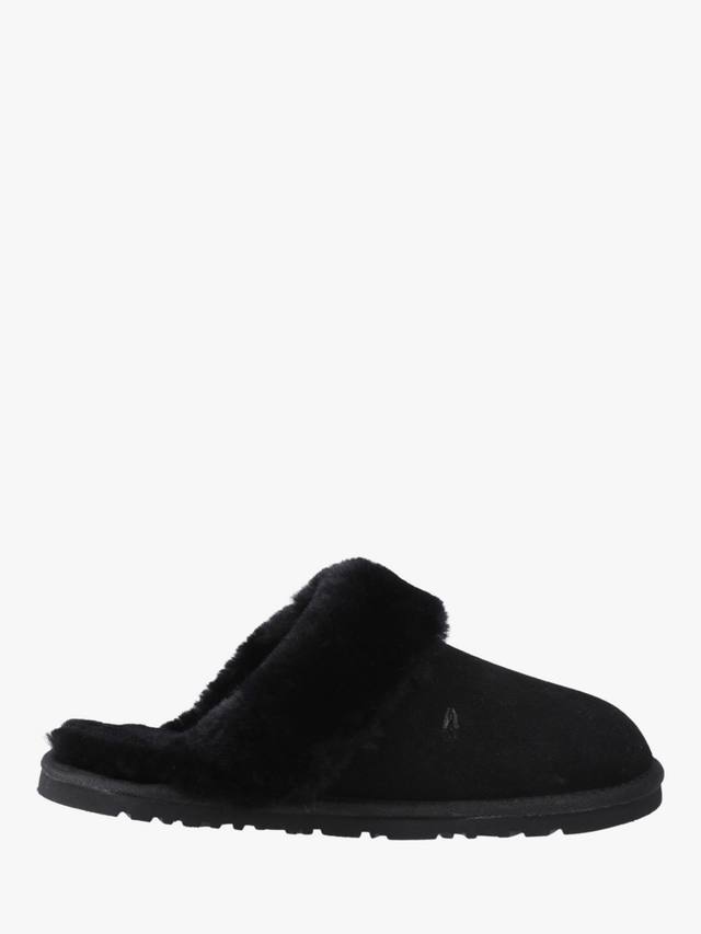 Саманта замшевые тапочки-мулесы с овчиной на воротнике Hush Puppies, Black