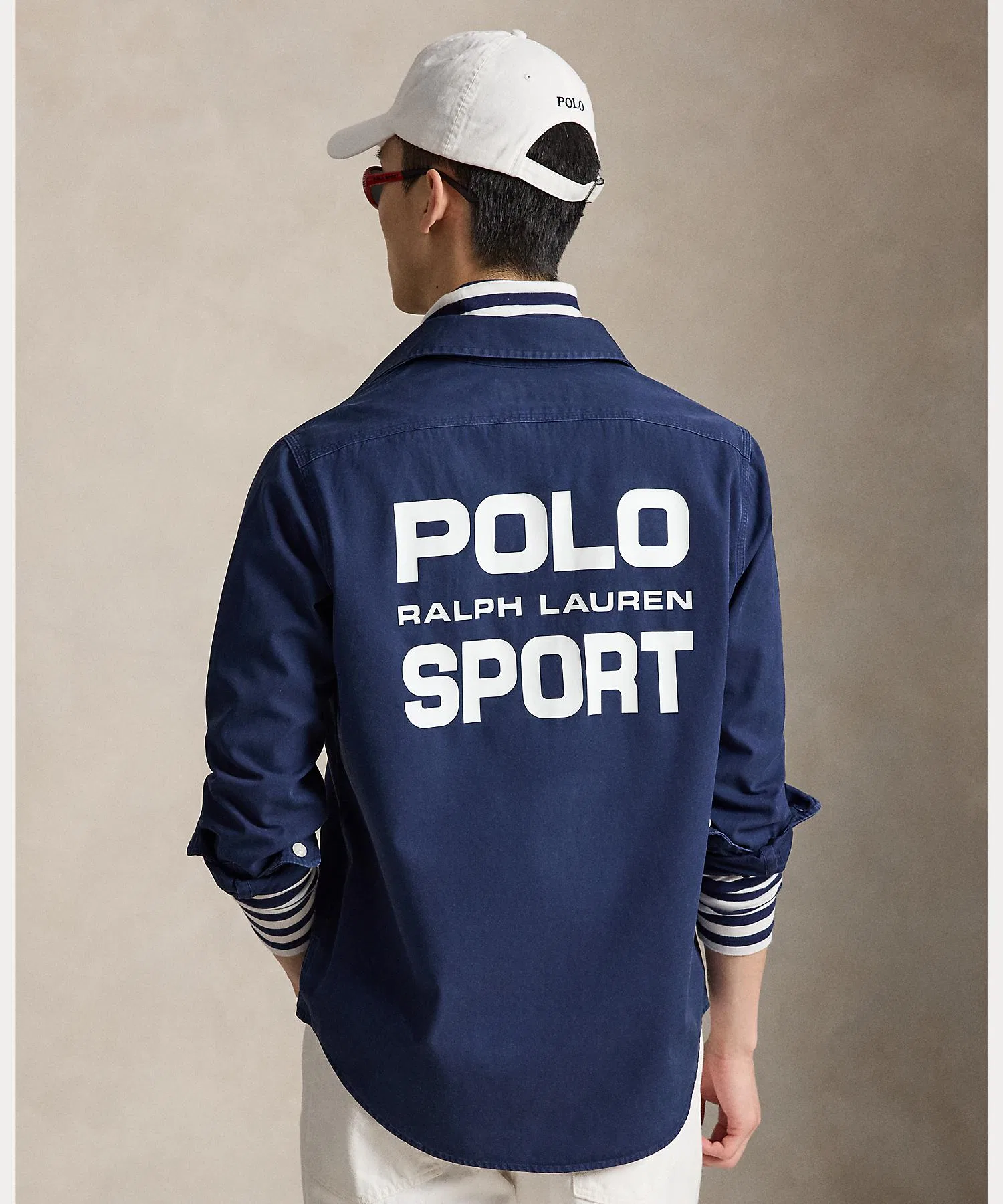 Мужская хлопковая рубашка Polo Sport POLO RALPH LAUREN тёмно-синяя — фото 4