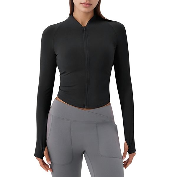 

Женская куртка с длинным рукавом и молнией спереди из легкой функциональной ткани Anna-Kaci, Black