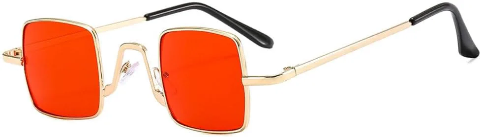 

Винтажные квадратные солнцезащитные очки для женщин и мужчин в стиле ретро с зеркальными линзами, металлическая оправа, модные, конфетного цвета MUTYNE, Red