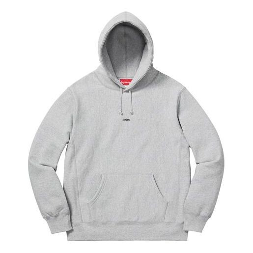 

Толстовка fw19 week 9 micro logo hooded sweatshirt Supreme, серый