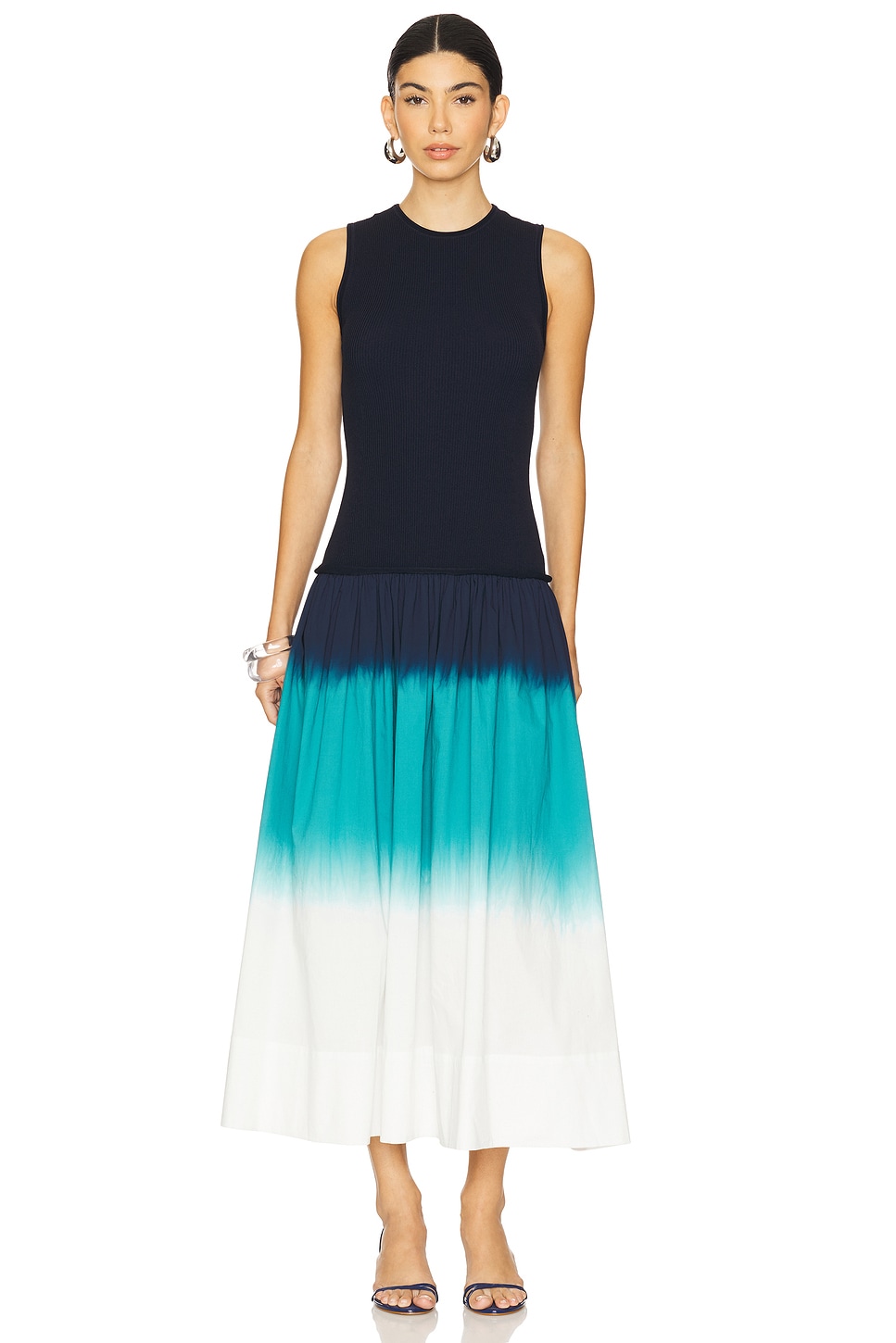 

Комбинированное трикотажное платье Novo Simonmiller, macadamia & blue dip dye