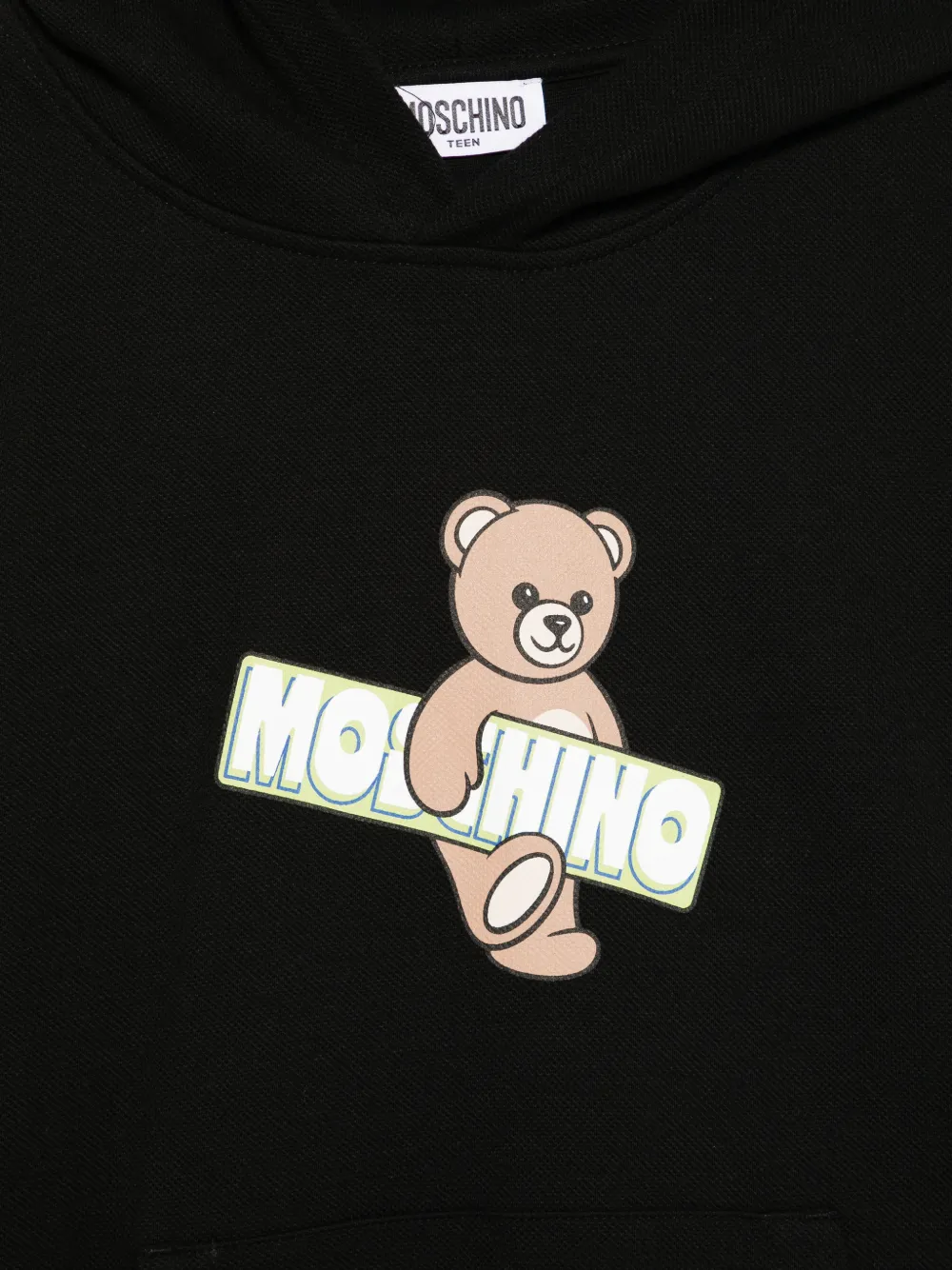 Худи с принтом логотипа Moschino Kids, черный — фото 3