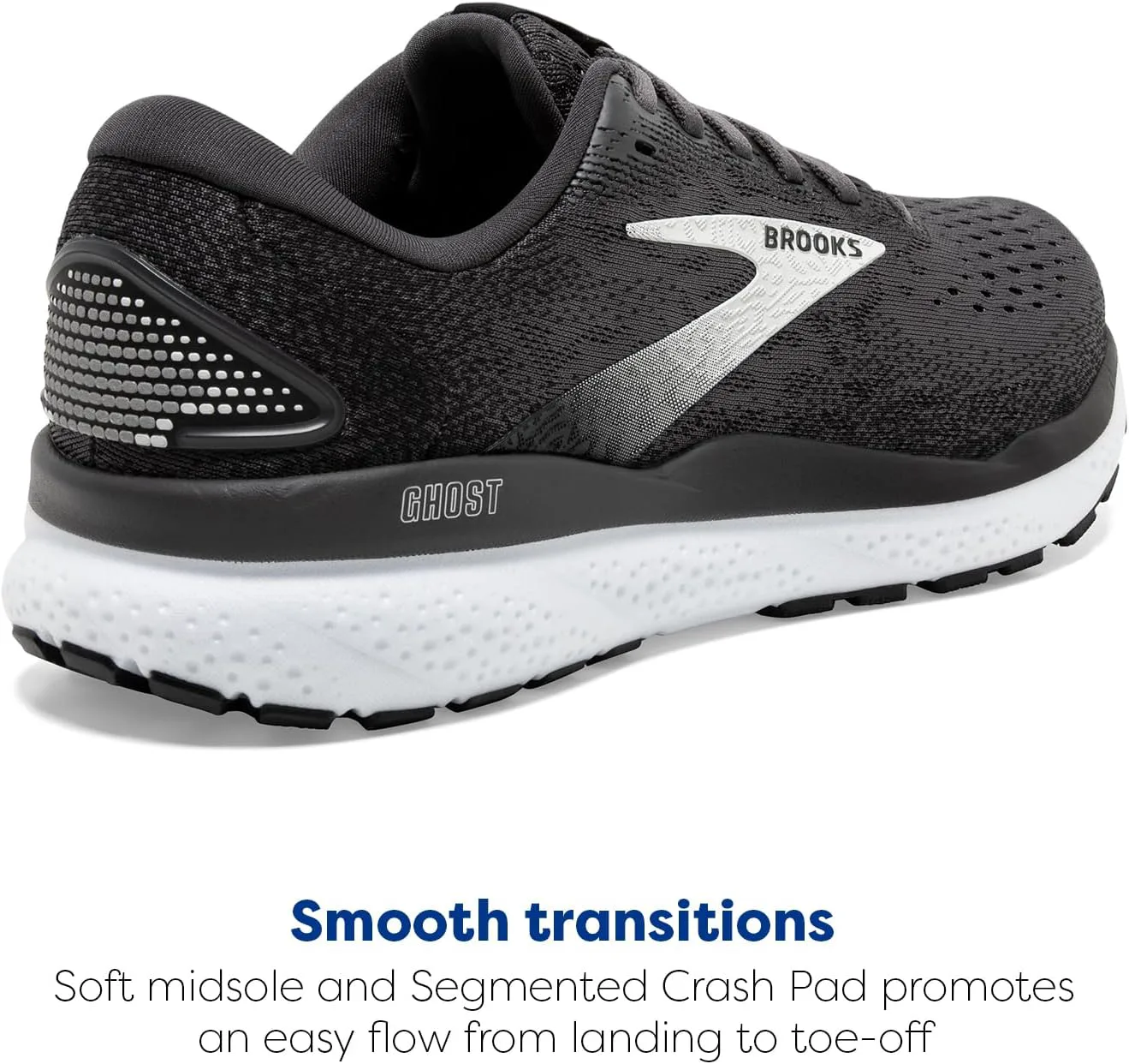 Мужские нейтральные беговые кроссовки Brooks Ghost 16, черный/серый/белый — фото 3