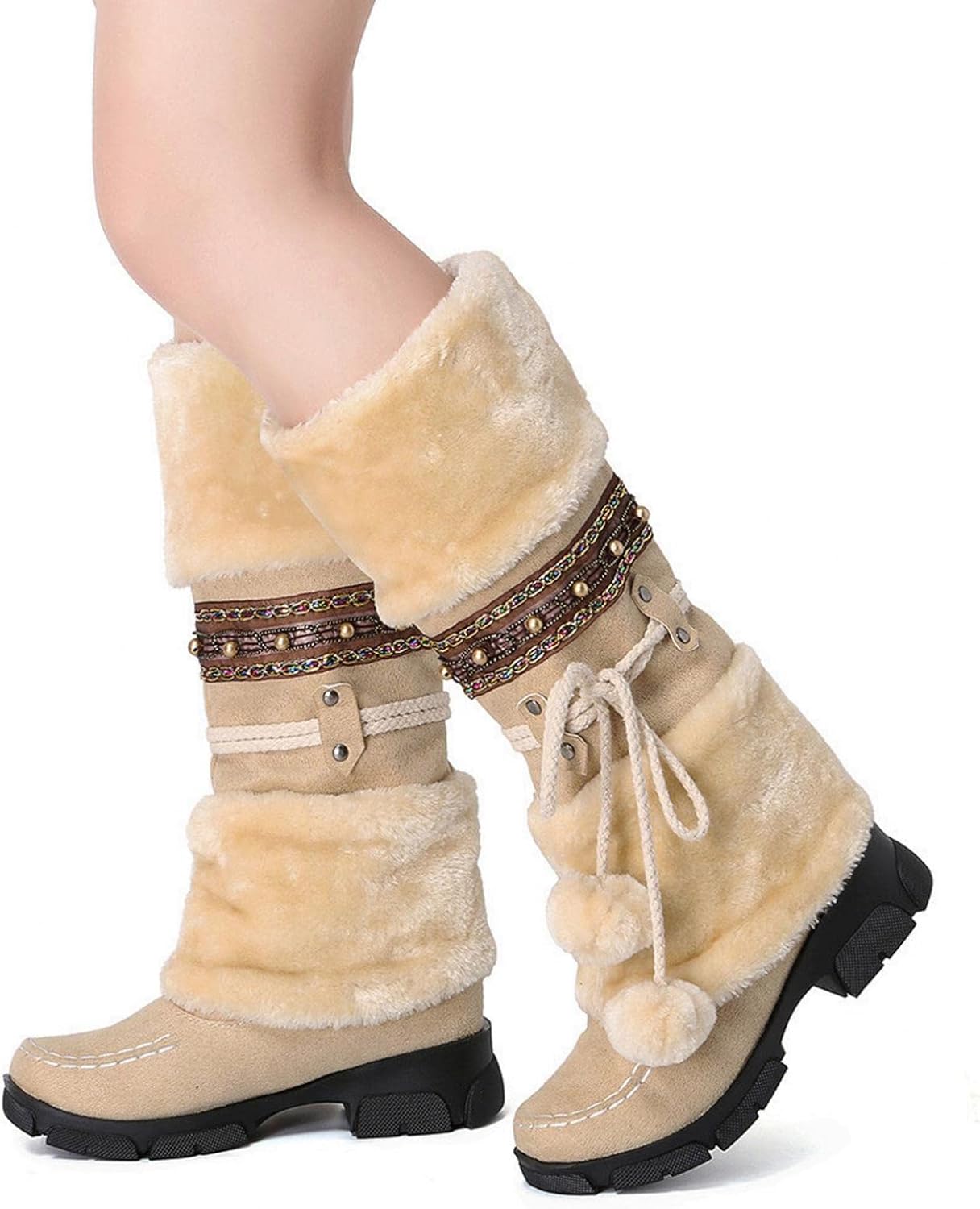 

Женские сапоги Hbeylia до середины голени, бежевый