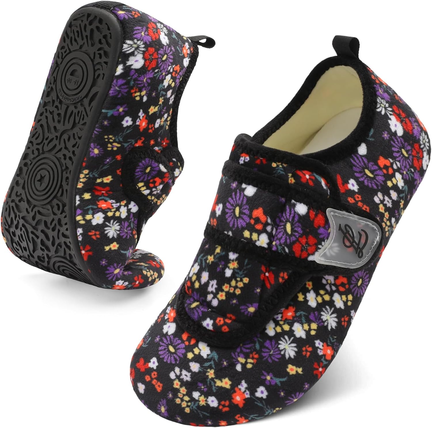 

Тапочки LeIsfIt для женщин и мужчин, мягкие домашние тапочки, широкие, босоного, нескользящие, удобные, на стопу, регулируемые, для дома, спальни, путешествий и йоги, черный