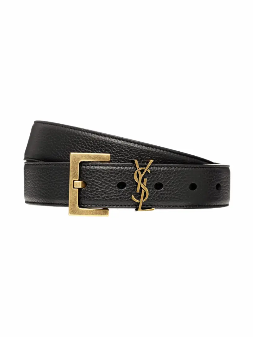 

Кожаный ремень Cassandre Saint Laurent, черный