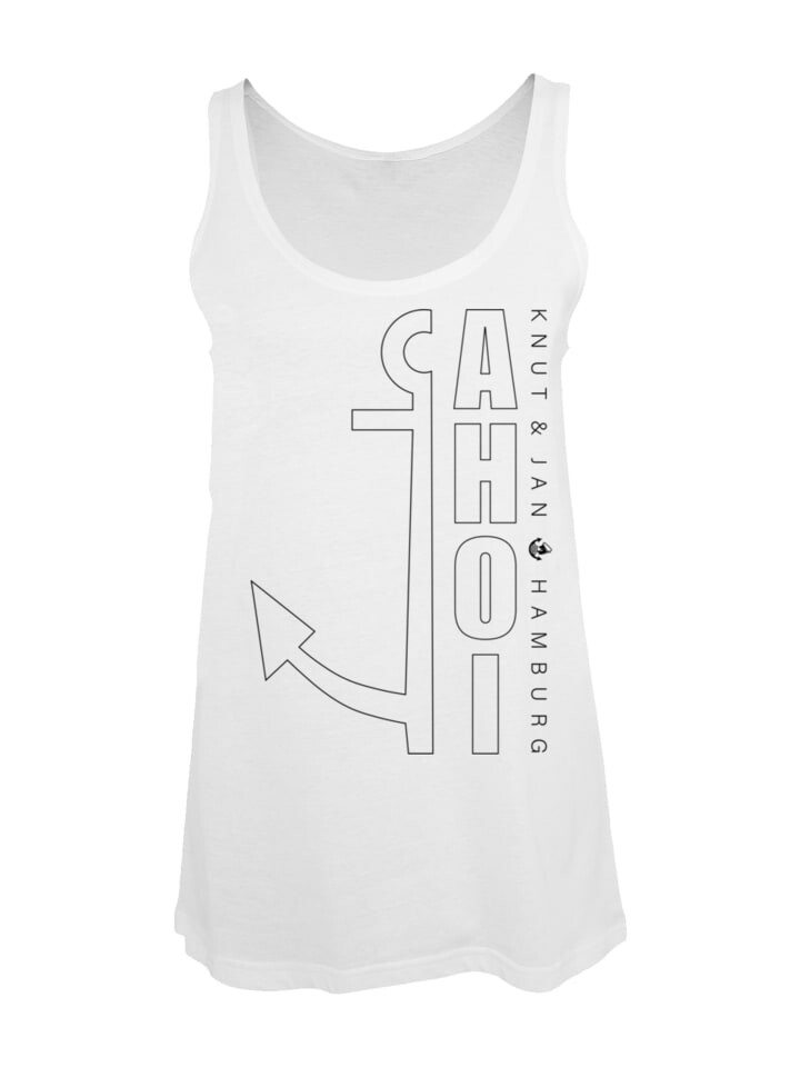 

Футболка F4NT4STIC Tanktop Ahoi Anker Outlines Knut & Jan Hamburg, белый