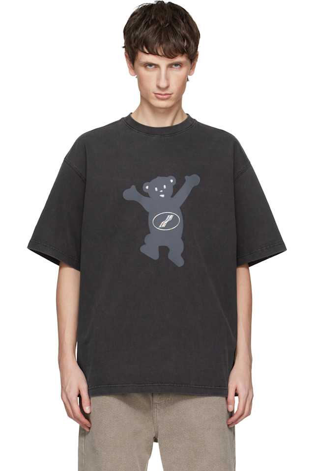 

We11Done Футболка с логотипом серого плюшевого мишки