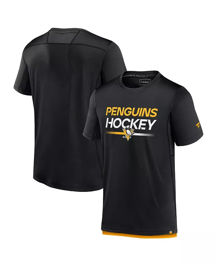 

Мужская черная футболка Pittsburgh Penguins Authentic Pro Tech Fanatics
