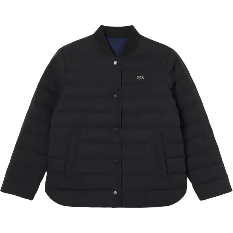 Женский пуховик LACOSTE с воротником-стойкой, утепленный, черный