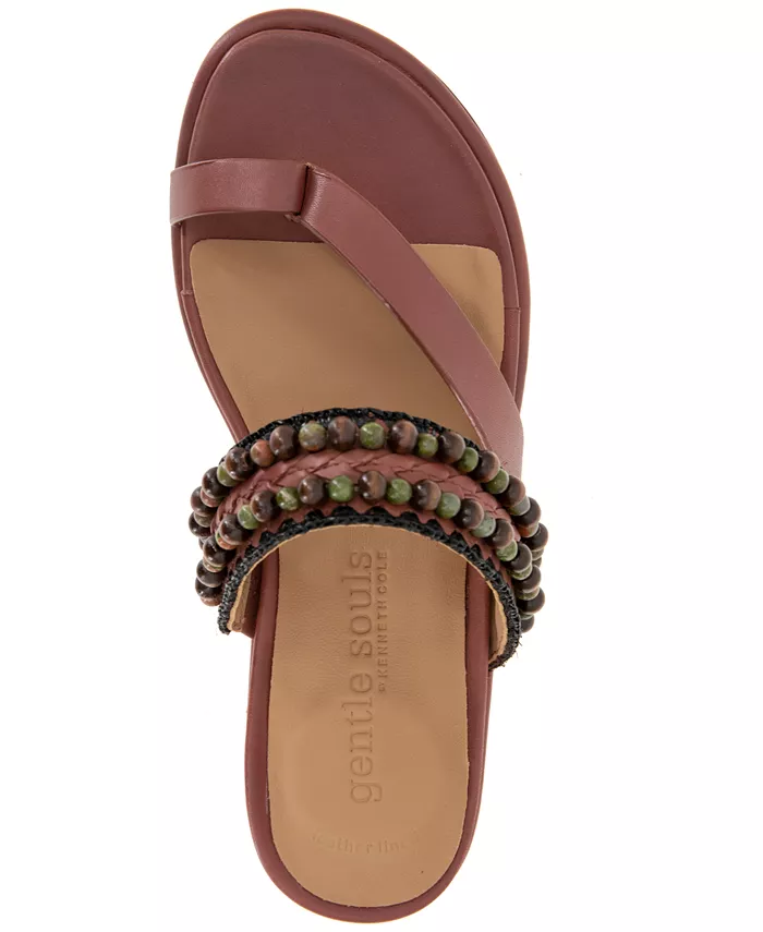 Женские босоножки Lentini с бисером Gentle Souls, коричневый — фото 4