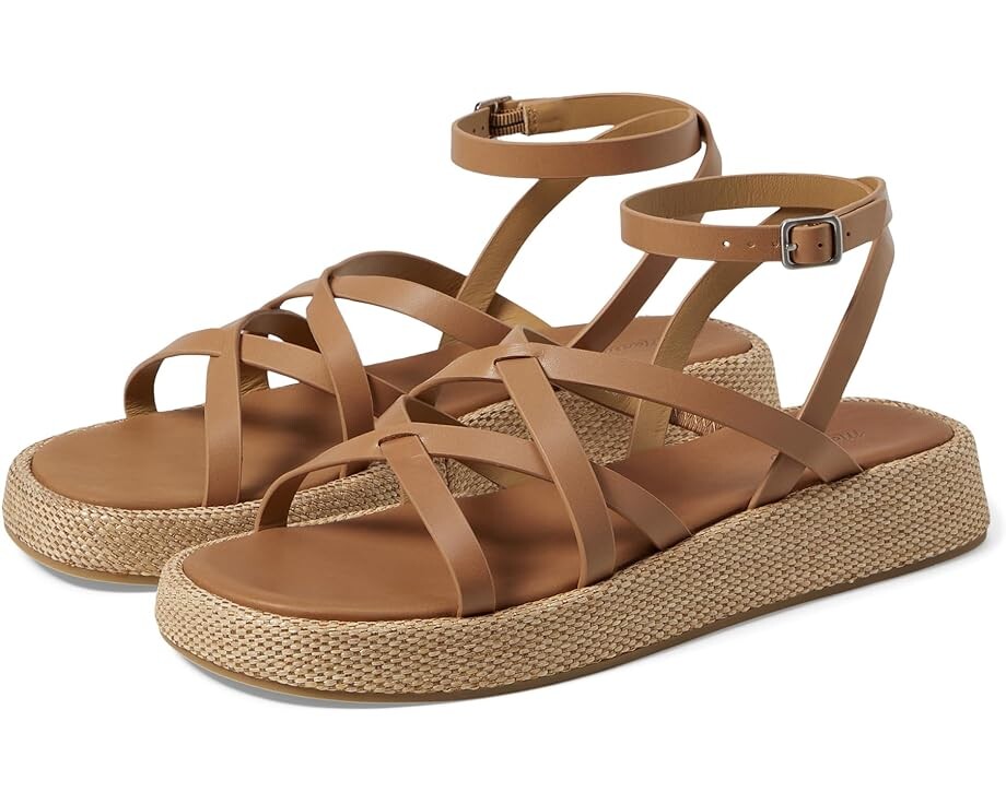 

Сандалии Madewell Havana/Miami Strappy Flatform-Rafia, цвет Desert Camel