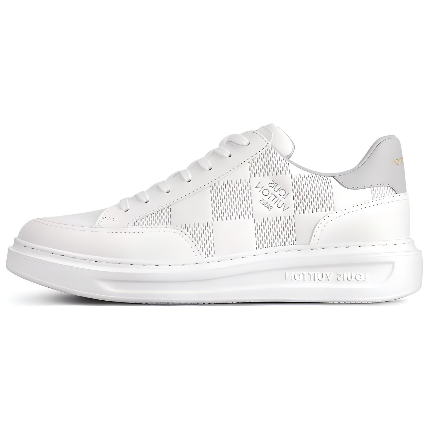 

LOUIS VUITTON Кроссовки для скейтбординга Beverly Hills Low Top, мужские, белые, серые