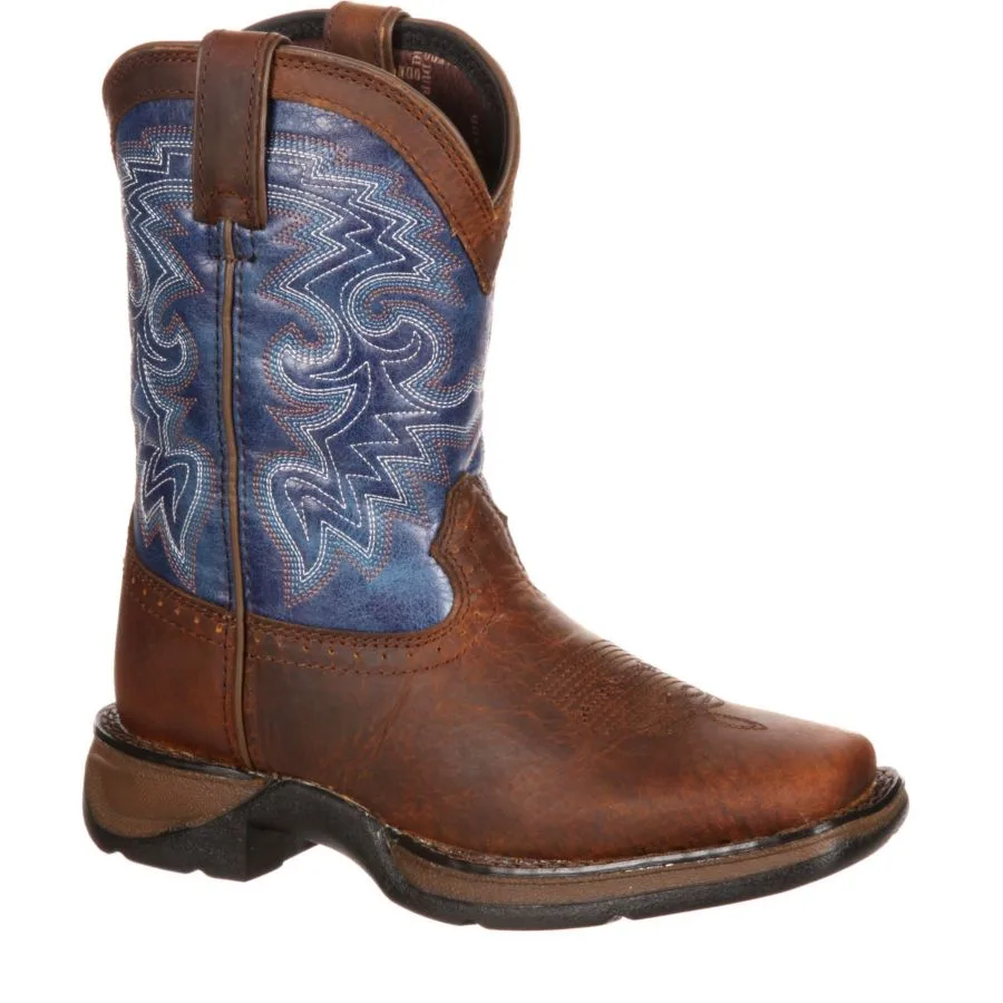 Детский бунтарь Lil' Rebel от Kids' Western Boot Durango, темно-коричневый and синий