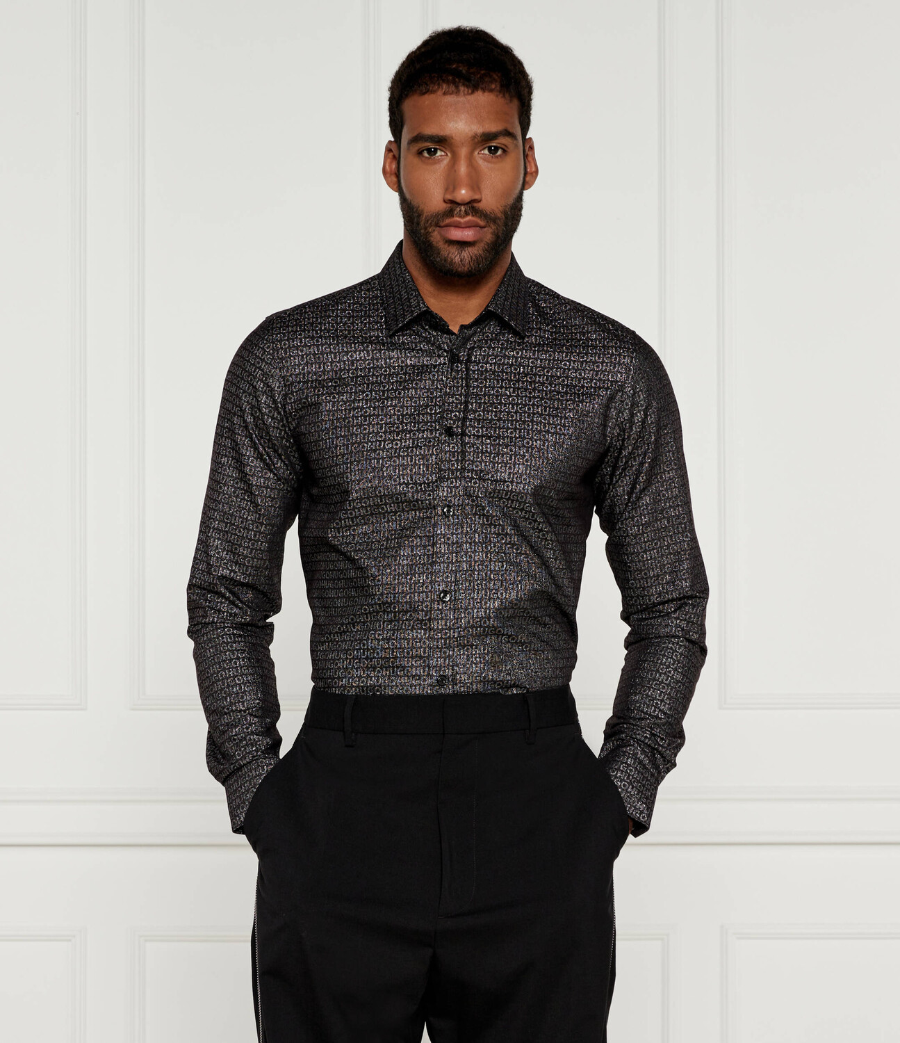 

Рубашка HUGO Elisha02 Extra slim fit, черный